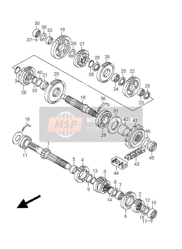 Suzuki GSR750 2011 Transmissie voor een 2011 Suzuki GSR750