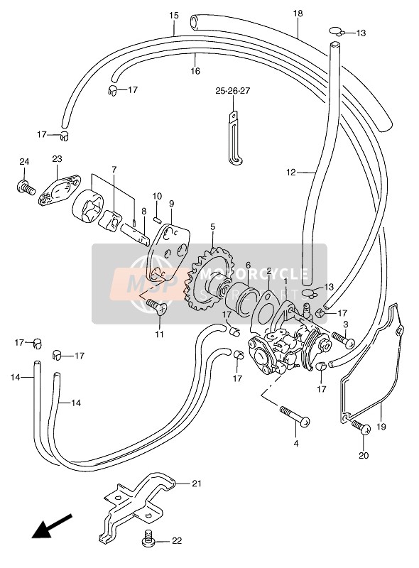 Suzuki RGV250 1994 Bomba de aceite para un 1994 Suzuki RGV250