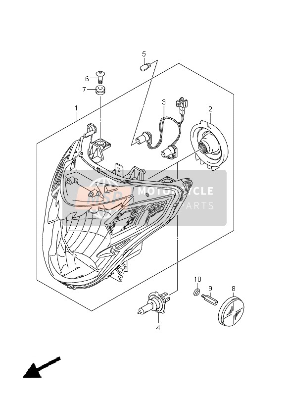 Suzuki GSR750 2011 Headlamp (GSR750 E24) for a 2011 Suzuki GSR750