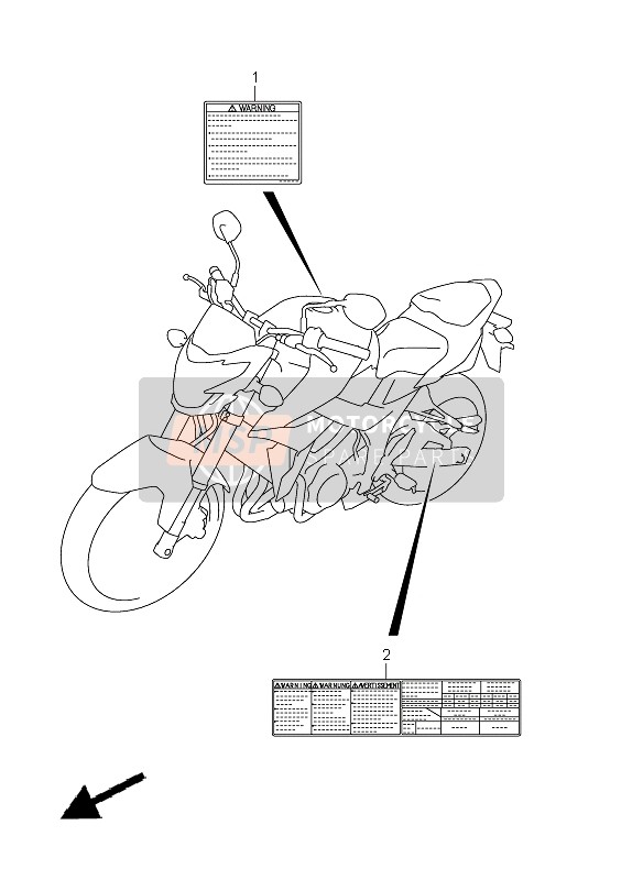 Suzuki GSR750 2011 Etichetta (GSR750 E24) per un 2011 Suzuki GSR750