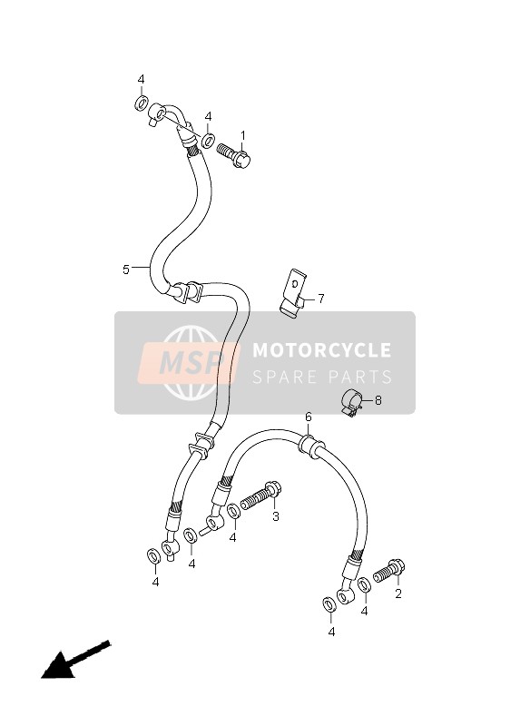 Suzuki GSR750 2011 Tubo freno anteriore per un 2011 Suzuki GSR750