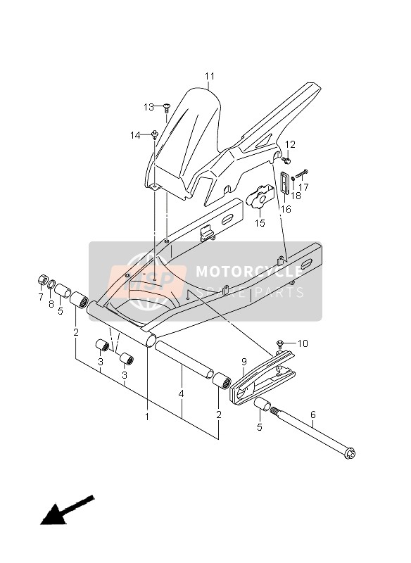 Suzuki GSR750 2011 Rear Swing Arm for a 2011 Suzuki GSR750