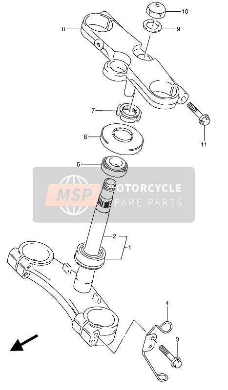 Suzuki RGV250 1994 T-Stuk voor een 1994 Suzuki RGV250