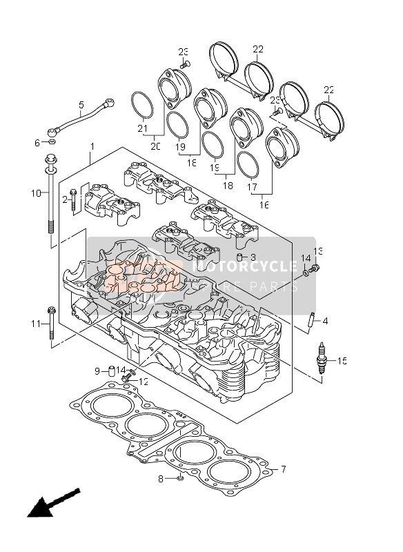 Suzuki GSX650F(A) 2011 Cylinder Head for a 2011 Suzuki GSX650F(A)