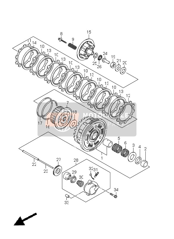 Suzuki GSX650F(A) 2011 Embrayage pour un 2011 Suzuki GSX650F(A)