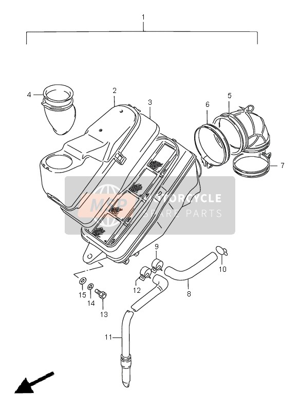 Suzuki VS1400 INTRUDER 2003 Air Cleaner (Front) for a 2003 Suzuki VS1400 INTRUDER