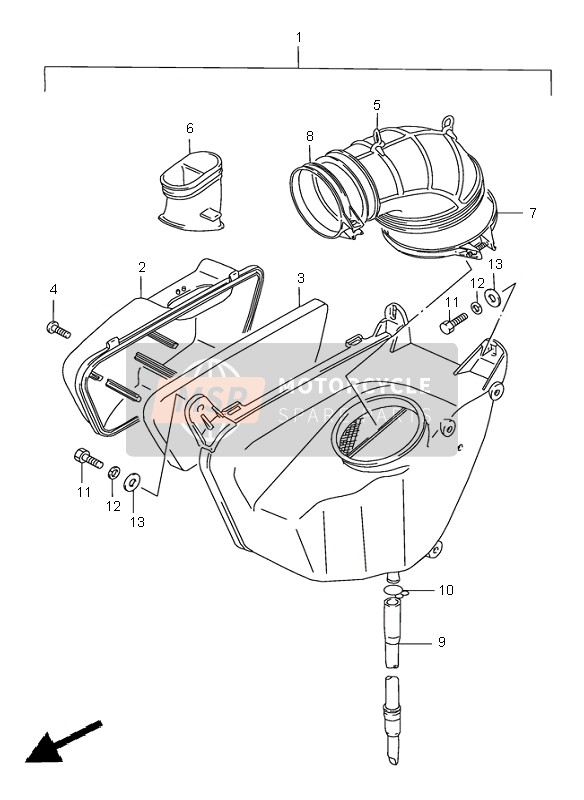 Suzuki VS1400 INTRUDER 2003 Air Cleaner (Rear) for a 2003 Suzuki VS1400 INTRUDER