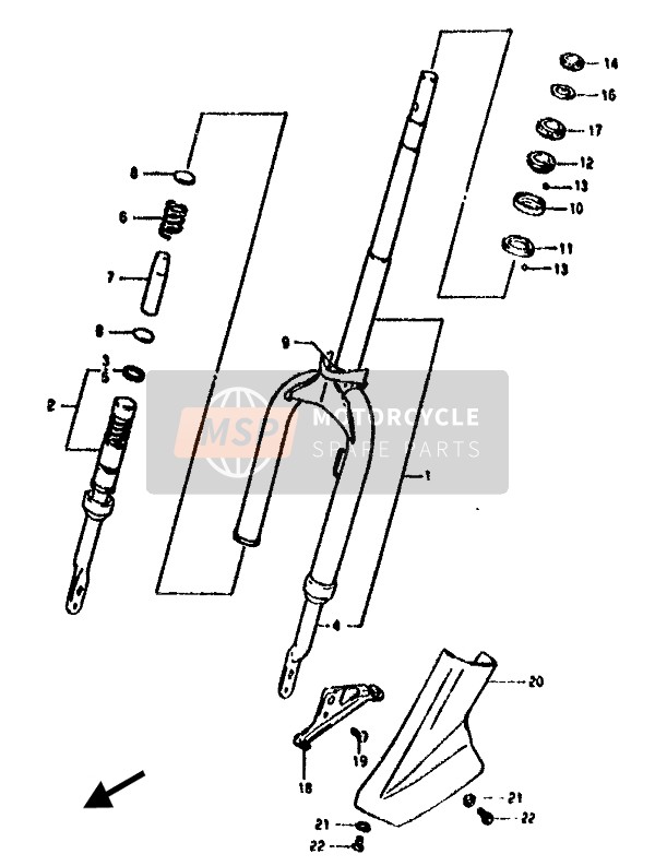 Suzuki AH50 1994 Front Fork for a 1994 Suzuki AH50