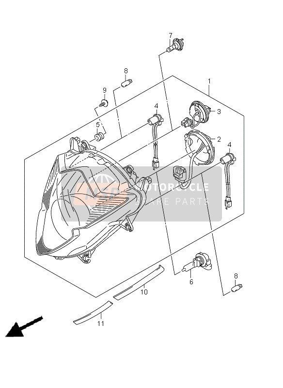 Suzuki GSX650F(A) 2011 Lampe Frontale (GSX650FA E21) pour un 2011 Suzuki GSX650F(A)