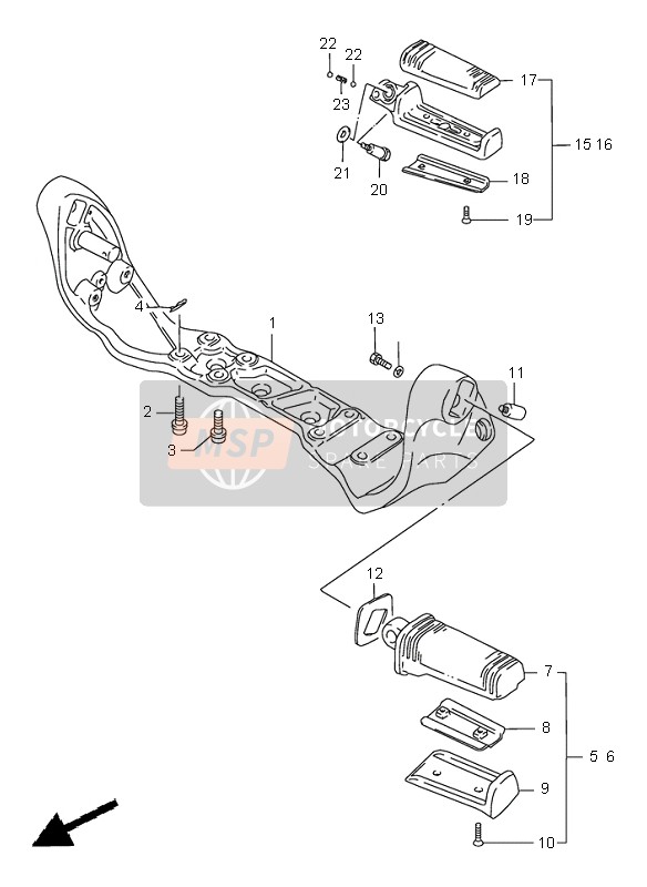 Suzuki VS1400 INTRUDER 2003 Repose Pieds pour un 2003 Suzuki VS1400 INTRUDER