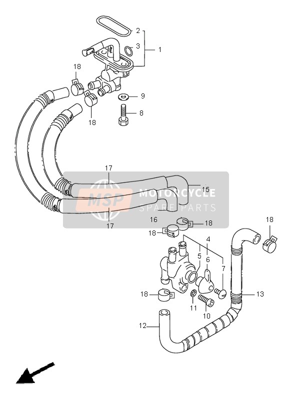 Suzuki VS1400 INTRUDER 2003 Robinet de carburant pour un 2003 Suzuki VS1400 INTRUDER