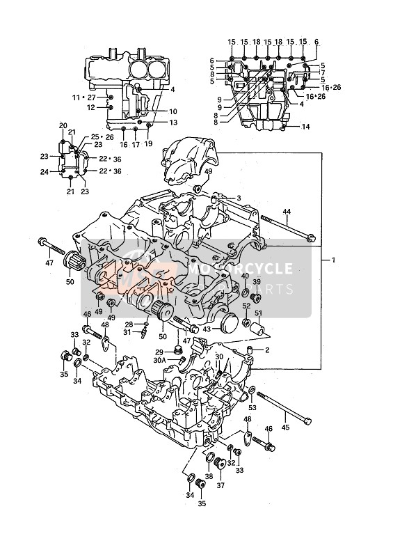 Suzuki GSX-R750W 1993 Crankcase for a 1993 Suzuki GSX-R750W