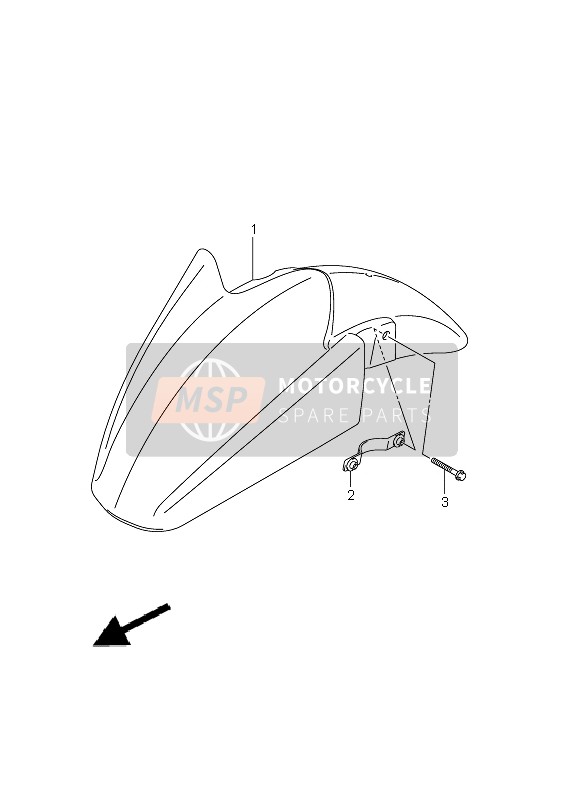 Suzuki GSX650F(A) 2011 Garde-boue avant (GSX650FU E21) pour un 2011 Suzuki GSX650F(A)