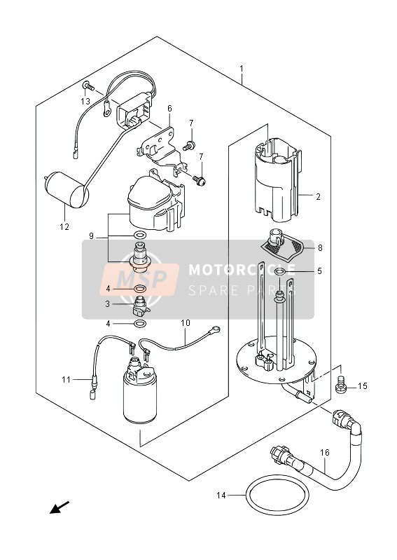 Suzuki GSX-R1000Z 2013 Fuel Pump for a 2013 Suzuki GSX-R1000Z