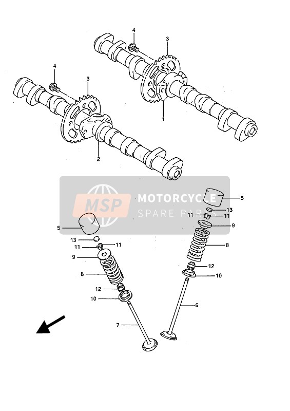 Suzuki GSX-R750W 1993 Albero A Camme & Valvola per un 1993 Suzuki GSX-R750W