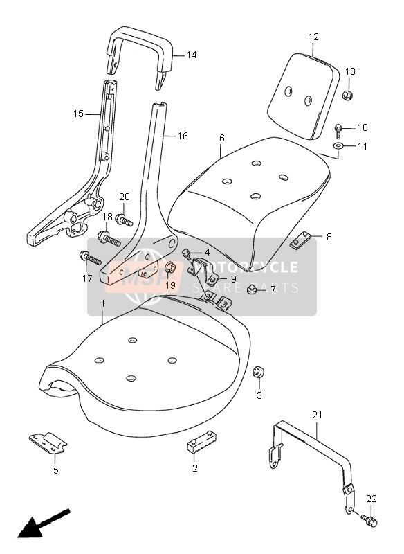 Suzuki VS1400 INTRUDER 2003 Asiento para un 2003 Suzuki VS1400 INTRUDER