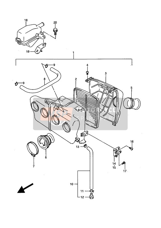 Suzuki GSX-R750W 1993 Purificateur d'air pour un 1993 Suzuki GSX-R750W