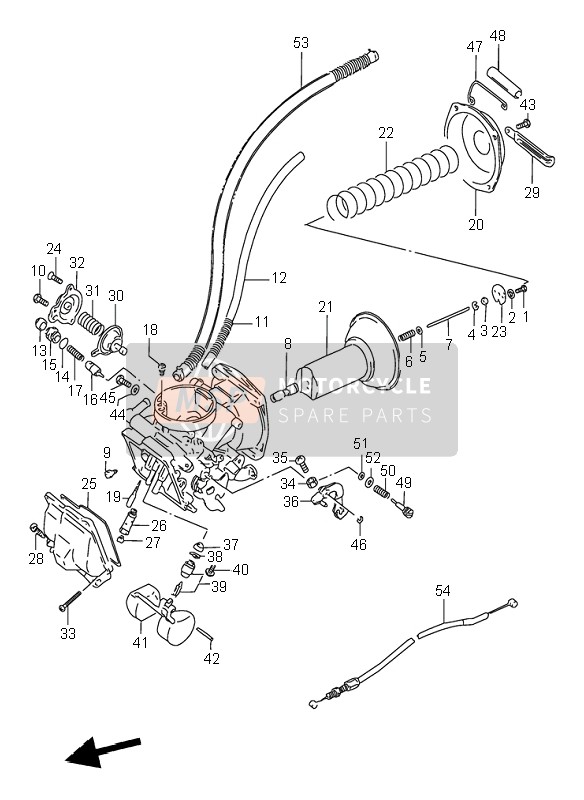 Suzuki VS600 INTRUDER 1995 Carburettor (Front) for a 1995 Suzuki VS600 INTRUDER