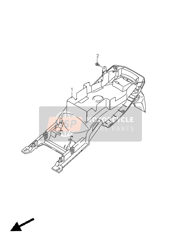 Suzuki GSX650F(A) 2011 Achterspatbord (GSX650FA E21) voor een 2011 Suzuki GSX650F(A)