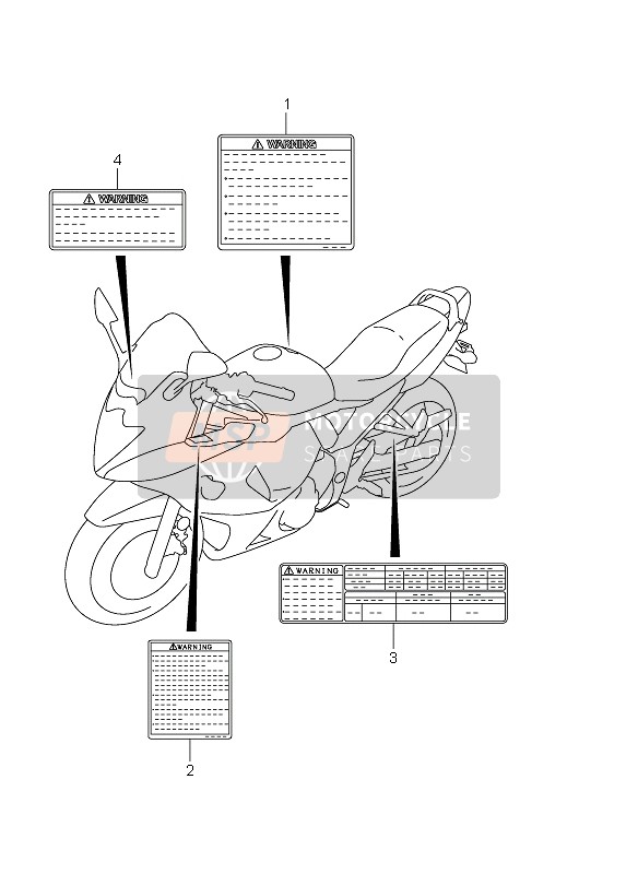 Suzuki GSX650F(A) 2011 Label (GSX650F E24) for a 2011 Suzuki GSX650F(A)