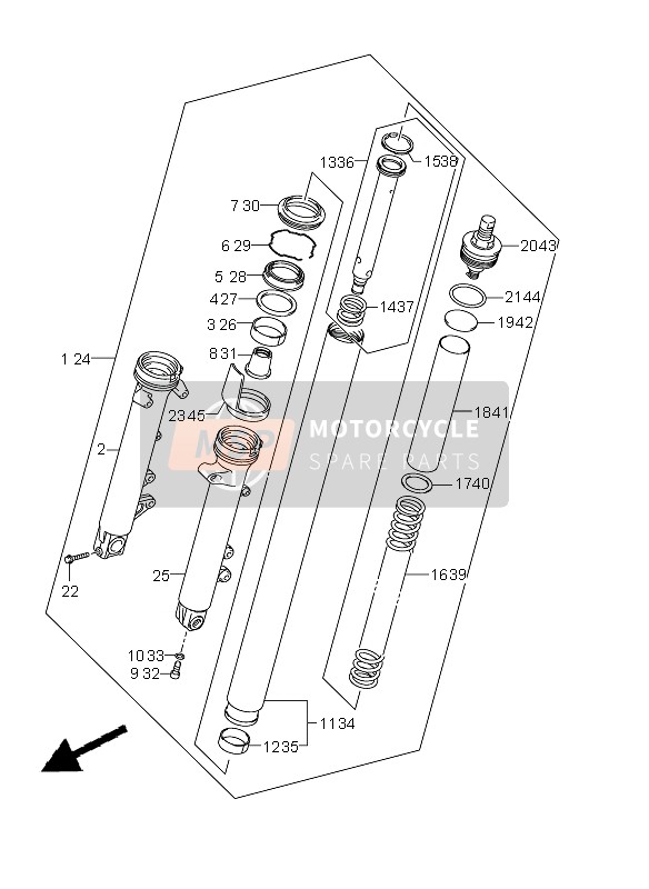 Amortisseur de fourche avant (GSX650FU E21)