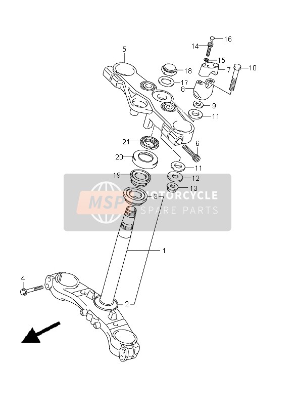 Suzuki GSX650F(A) 2011 Tige de direction (GSX650F E24) pour un 2011 Suzuki GSX650F(A)