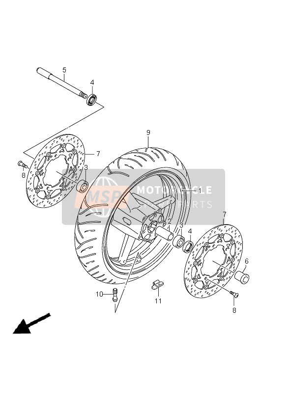 Suzuki GSX650F(A) 2011 Front Wheel (GSX650F E21) for a 2011 Suzuki GSX650F(A)