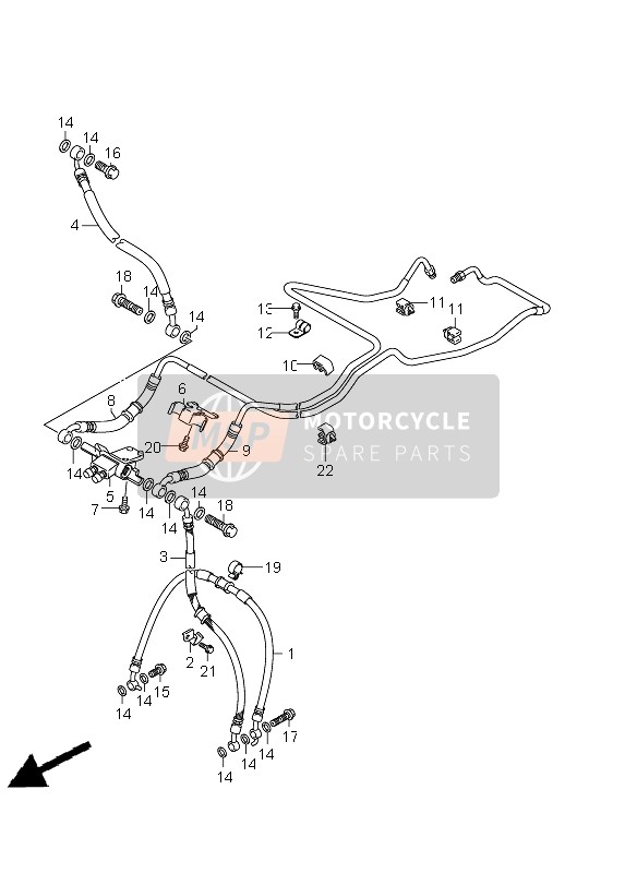 Suzuki GSX650F(A) 2011 Flexible de frein avant (GSX650FA E21) pour un 2011 Suzuki GSX650F(A)