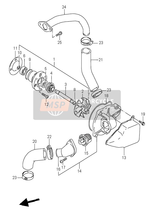 Suzuki VS600 INTRUDER 1995 Pompe à eau pour un 1995 Suzuki VS600 INTRUDER