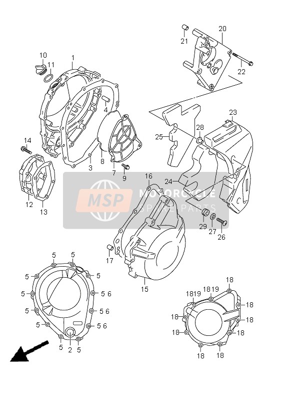 Suzuki GSX1250FA 2011 Coperchio del carter per un 2011 Suzuki GSX1250FA