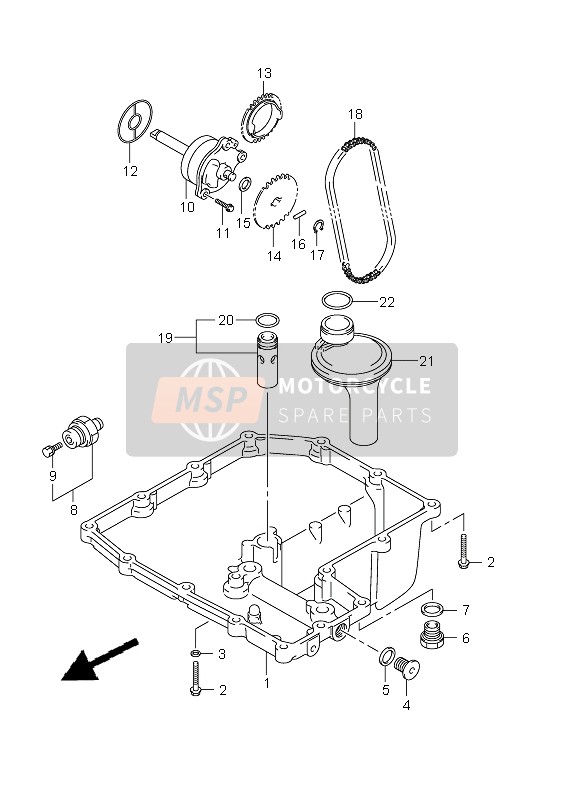 Suzuki GSX1250FA 2011 Oil Pan & Oil Pump for a 2011 Suzuki GSX1250FA