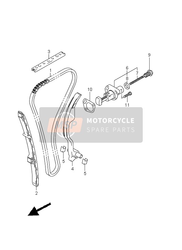 Suzuki GSX1250FA 2011 Nokkenasketting voor een 2011 Suzuki GSX1250FA