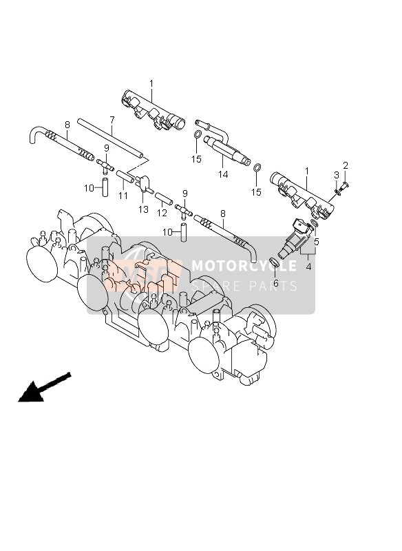 Suzuki GSX1250FA 2011 Throttle Body Hose & Joint for a 2011 Suzuki GSX1250FA