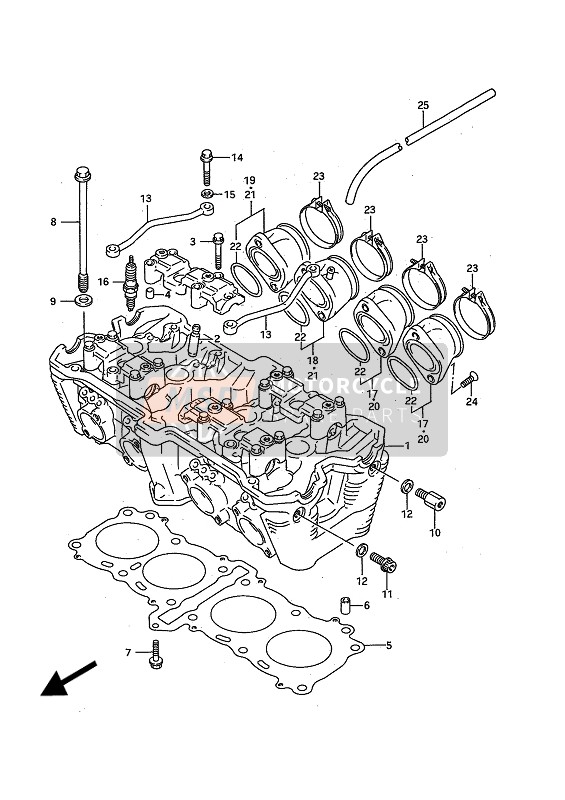 Suzuki GSX-R750W 1994 Culasse pour un 1994 Suzuki GSX-R750W