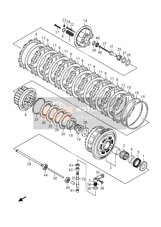 2312141G30, Belagscheibe. Kupplung, Suzuki, 3