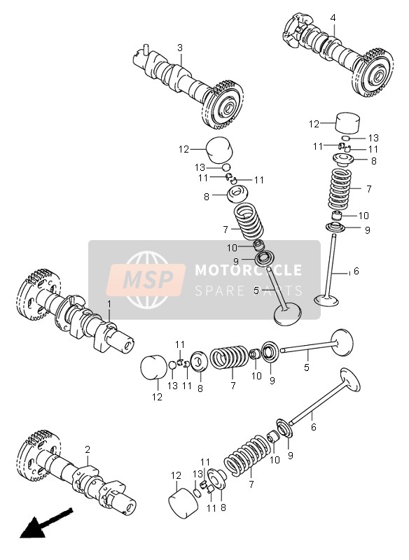 Suzuki DL1000 V-STROM 2004 Arbre À Cames & Soupape pour un 2004 Suzuki DL1000 V-STROM