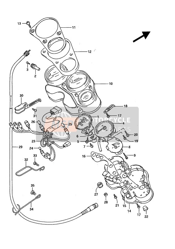 Suzuki GSX-R750W 1994 Speedometer for a 1994 Suzuki GSX-R750W