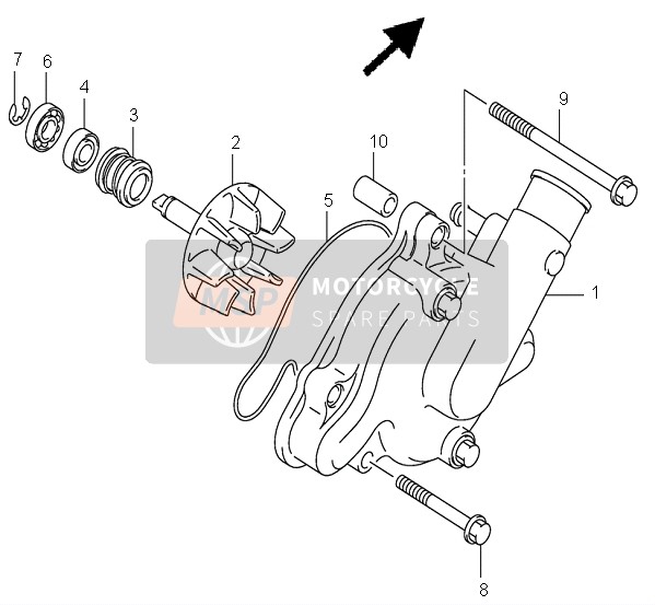 Suzuki DL1000 V-STROM 2004 Water Pump for a 2004 Suzuki DL1000 V-STROM