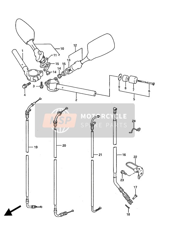 Suzuki GSX-R750W 1994 Guidon pour un 1994 Suzuki GSX-R750W