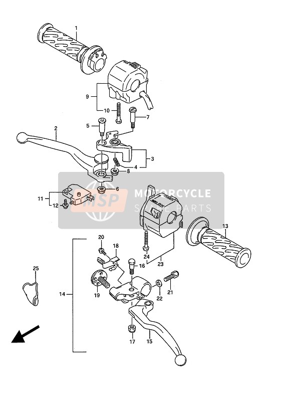 Suzuki GSX-R750W 1994 Handle Switch for a 1994 Suzuki GSX-R750W