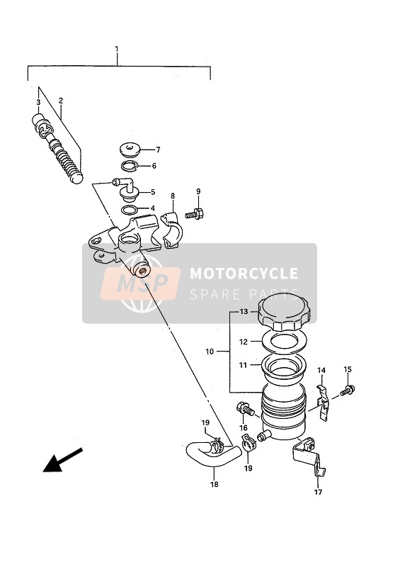 Suzuki GSX-R750W 1994 Front Master Cylinder for a 1994 Suzuki GSX-R750W