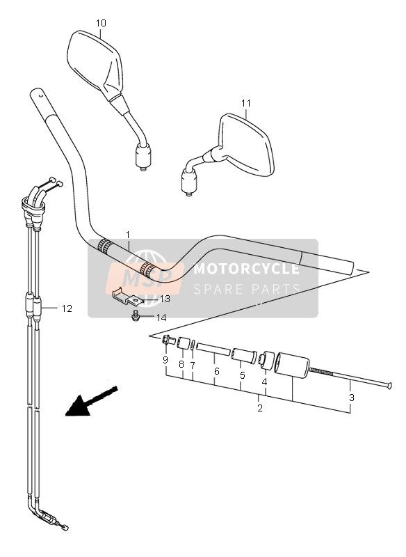 Suzuki DL1000 V-STROM 2004 Handlebar for a 2004 Suzuki DL1000 V-STROM