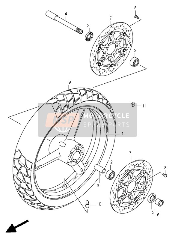 Suzuki DL1000 V-STROM 2004 Front Wheel for a 2004 Suzuki DL1000 V-STROM