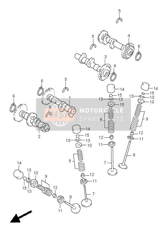 1270302F00, Cam Shaft Assy, Intake   Rear, Suzuki, 0