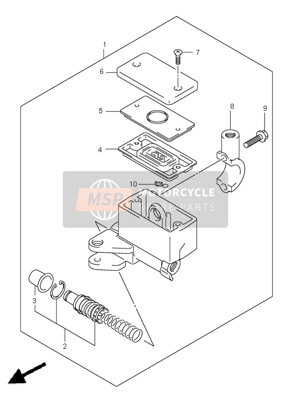 Suzuki DL1000 V-STROM 2004 Pompa freno anteriore per un 2004 Suzuki DL1000 V-STROM