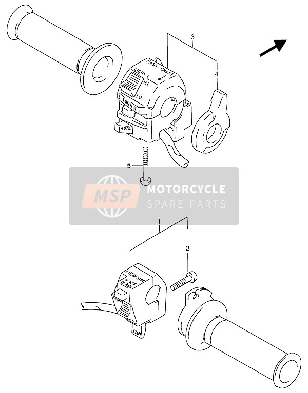 Suzuki RG125F(U) 1993 Commutateur de poignée pour un 1993 Suzuki RG125F(U)