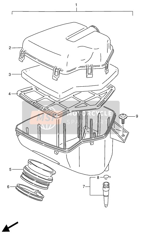 Suzuki RG125F(U) 1994 Filtro de aire para un 1994 Suzuki RG125F(U)