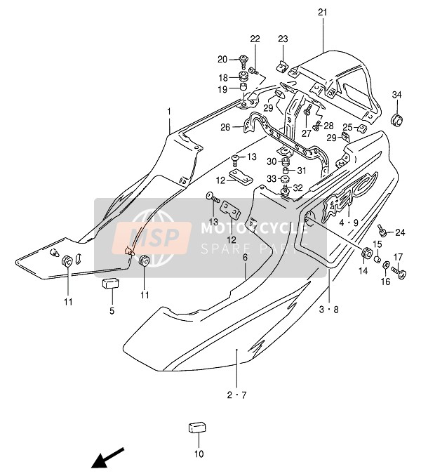 Suzuki RG125F(U) 1994 Frame Cover for a 1994 Suzuki RG125F(U)