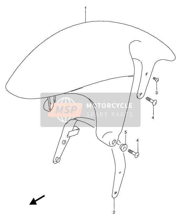 Suzuki RG125F(U) 1994 Garde-boue avant pour un 1994 Suzuki RG125F(U)