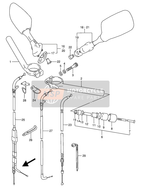 Suzuki RG125F(U) 1994 Handlebar for a 1994 Suzuki RG125F(U)